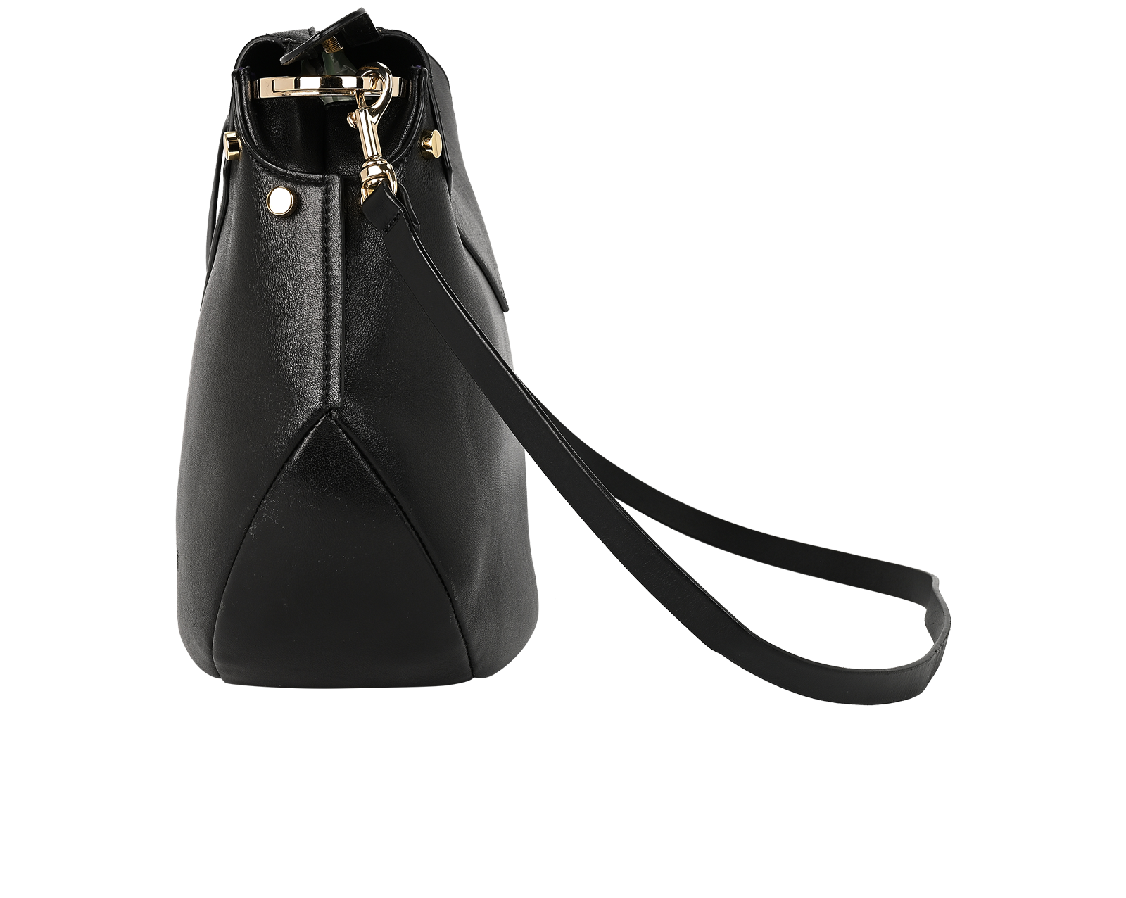 Artie Shoulder Bag, &pound;350, Handbags, Black, Leather, Bottom view